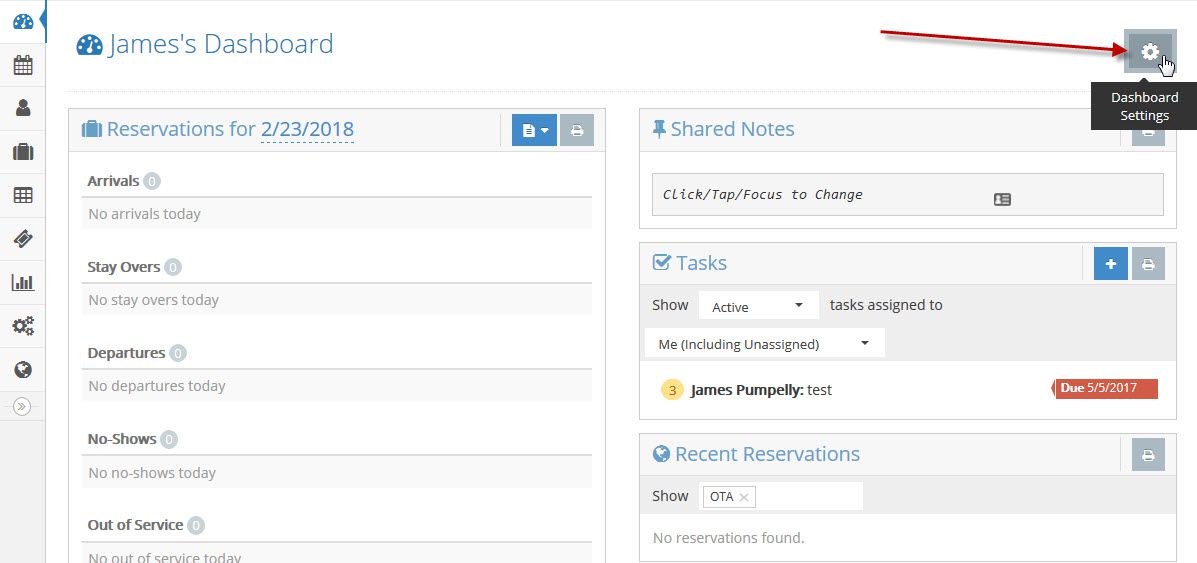 Configure Dashboard Settings