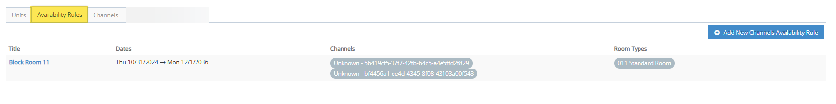 rezStream Channels Configuration