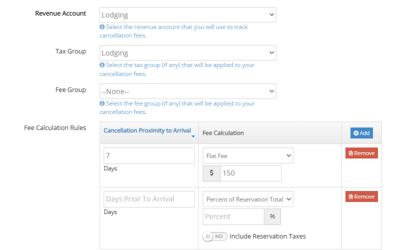 Configuring a Cancellation Policy