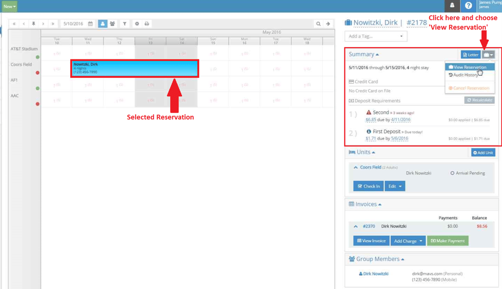 How Do I See The Notes for a Reservation?